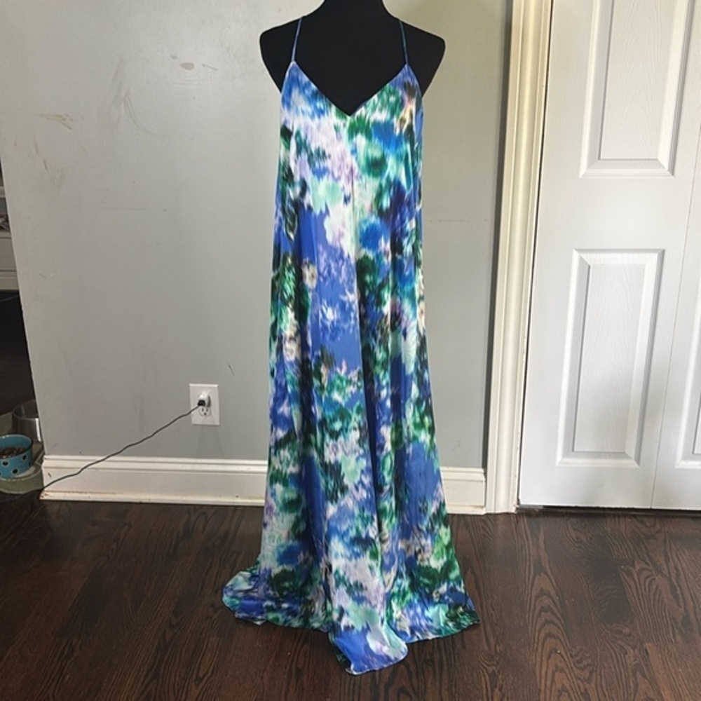 Chetta B Blue and Green Dress